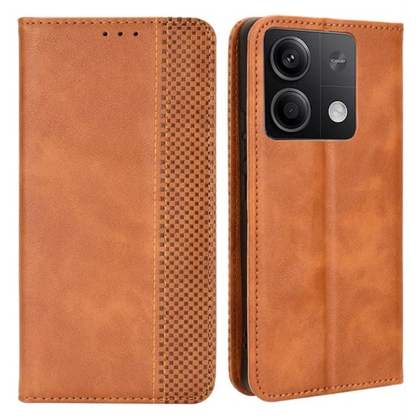 Bofink Vintage Xiaomi Redmi Note 13 5G  lærveske - Brun Brown