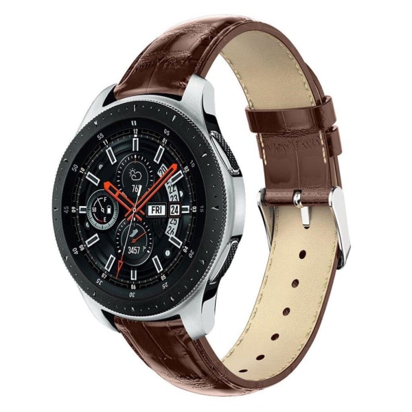 Samsung Galaxy Watch (46mm) klockarmband äkta läder krokodilmöns Brun