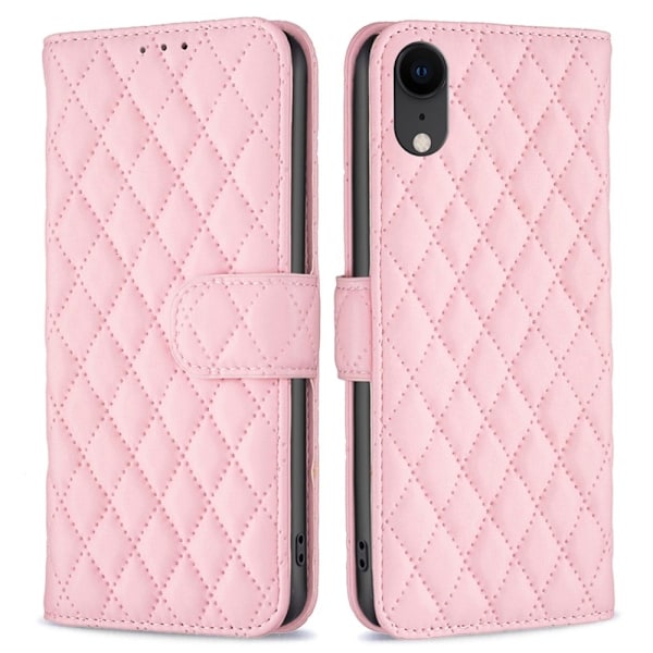 Matt iPhone Xr fodral med rombmönster - Rosa Rosa