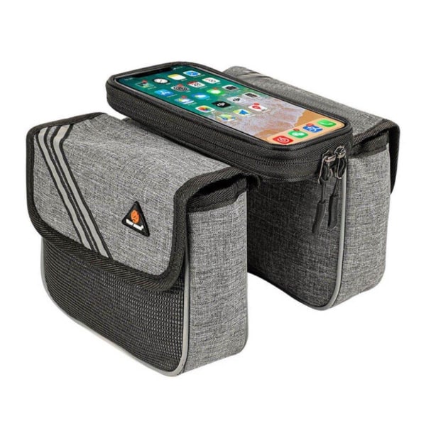 WESTBIKING waterproof bicycle bag with touch screen view - Grey Silvergrå