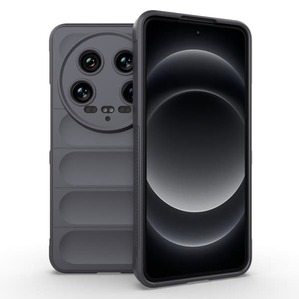 Blødt grebsformet Xiaomi 14 Ultra cover - Mørkegrå Silver grey