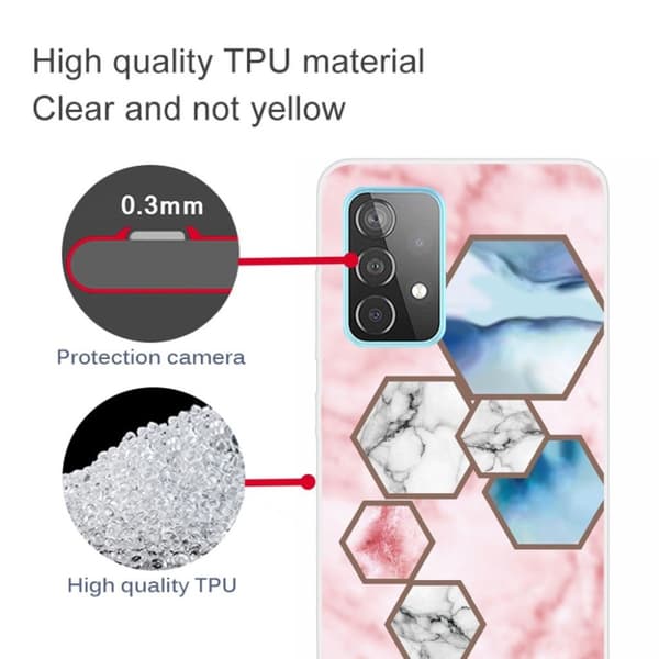 Marble Samsung Galaxy A72 5G Etui - Sekskant Fragment Klinkekule