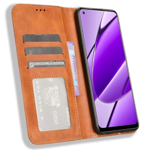 Bofink Vintage Realme 11 nahkakotelo - Musta Black