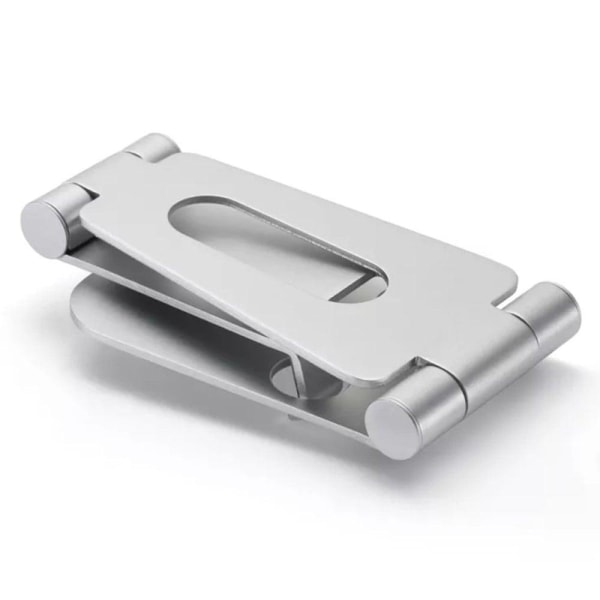 Universal aluminum folding desktop phone stand Silver grey
