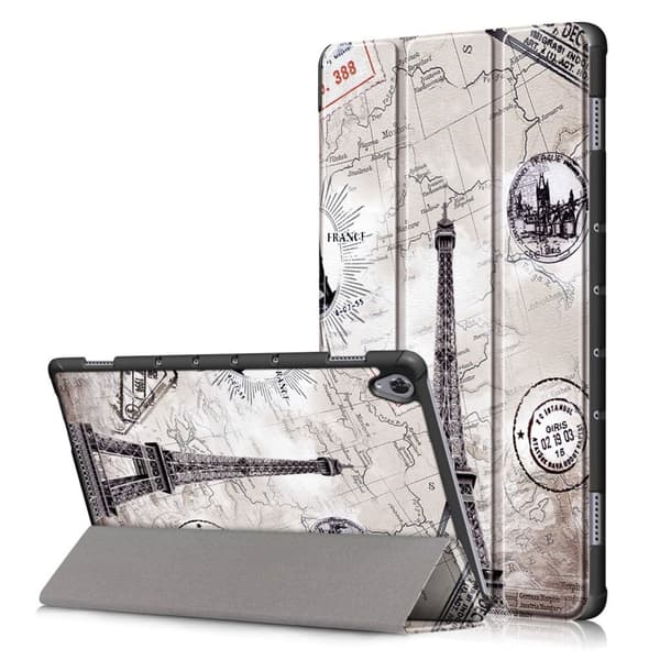 Huawei Mediapad M6 10,8 Tri-Fold Mønster Læretui - Retro Eiffeltårnet Multicolor