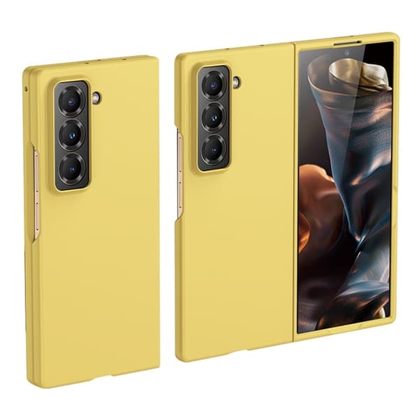 Samsung Galaxy Z Fold Special Case Skin-Touch Texture Hard Bumpresistent Folding Phone Cover - Gul Yellow