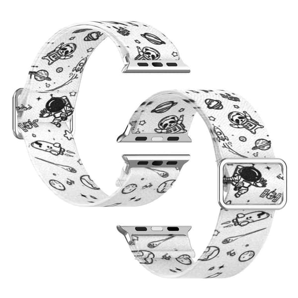 Apple Watch Series 6 / 5 40 mm elastisk nylonmønsterarmbånd - Universet White