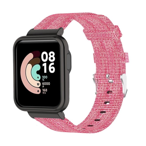 Xiaomi Mi Watch Lite / Redmi Watch nylon kankainen ranneke - Ruusu Pink