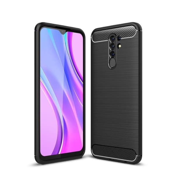 Carbon Flex Etui Xiaomi Redmi 9 - Svart Black