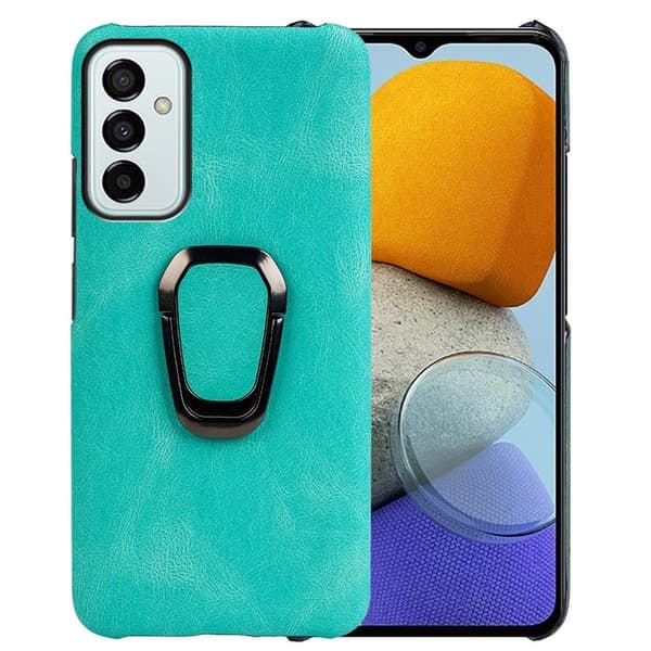 Stötsäkert läderfodral med oval kickstand för Samsung Galaxy M23 - Ljusgrön Grön