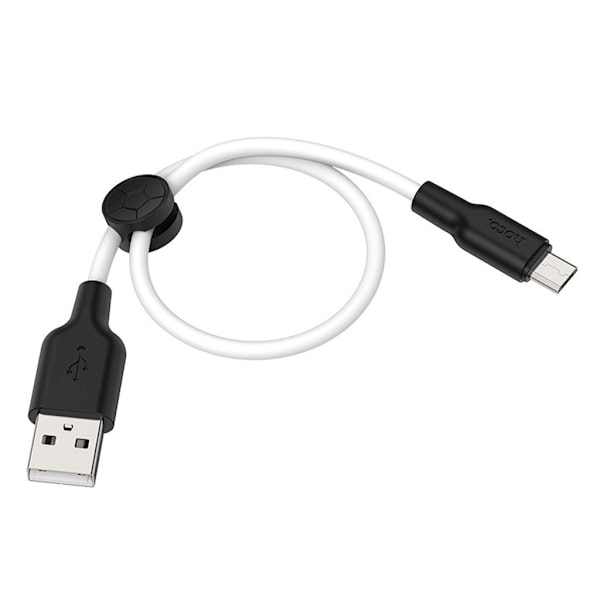 HOCO X21 Plus Silikoni latauskaapeli Micro(L=0.25M) - Musta Ja Valkoinen White