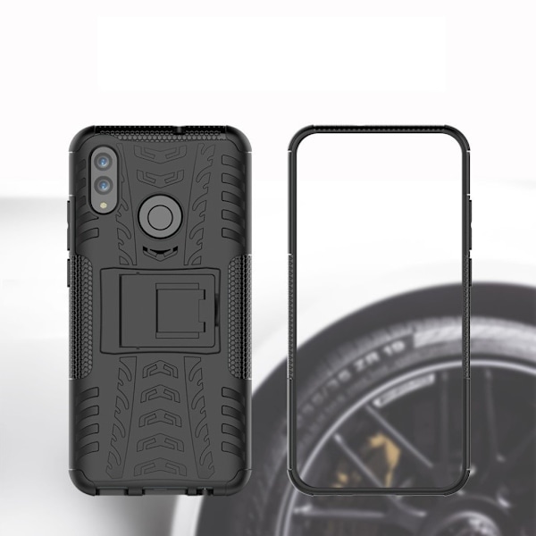 Huawei P Smart 2019 skridsikkert hybrid etui - Sort Black