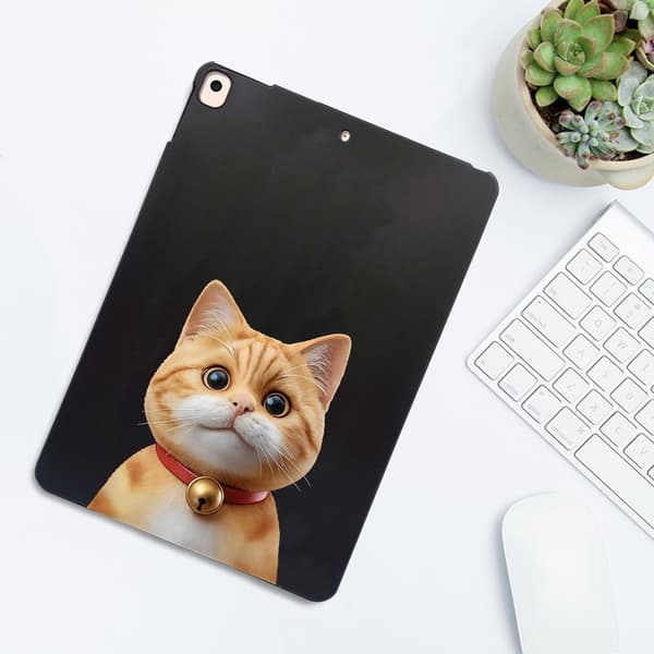 iPad 10.2 (2021) / (2020) / (2019) Case Pattern Printing Slim Flexible Tablet Protective Cover - Shorthair Cat Brown
