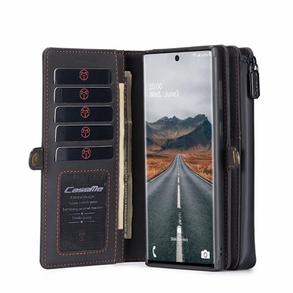 CaseMe Samsung Galaxy S21 Plus 2-i-1 plånbok - Svart Svart