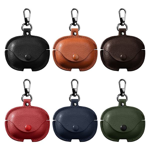 Xiaomi Redmi Buds 6 Charging Case Cover Leather Bump Resistant Earbuds Protective Case - Black Black