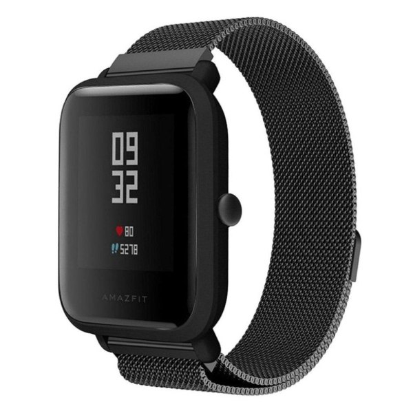 Amazfit Bip 20mm milanese stainless steel watch band - Black Black