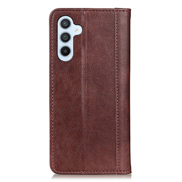 Äkta läder Samsung Galaxy A54 fodral med magnetisk stängning Brun