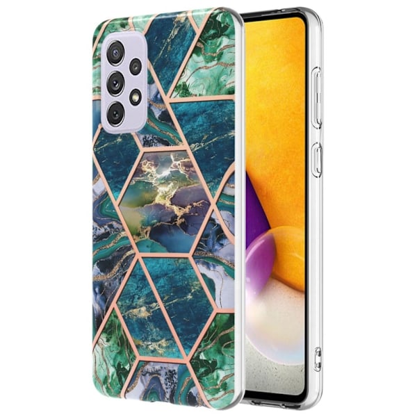Marmordesign Samsung Galaxy A73 deksel - Blå / Grønn Multicolor