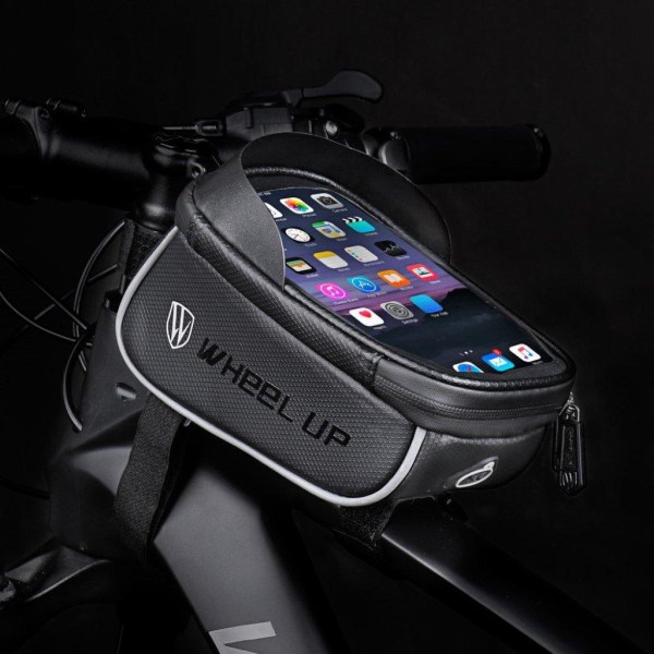 WHEELUP waterproof bicycle bike saddle bag for 6.2 inch Smartpho Black