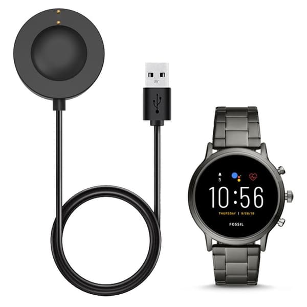 1 m USB-kabel för magnetisk laddningsdocka för Fossil-klocka - Svart Svart