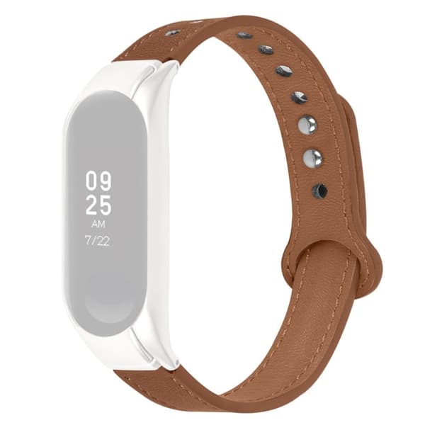 Xiaomi Mi Band 7 urrem i okselæder med sort cover - Brun Brown