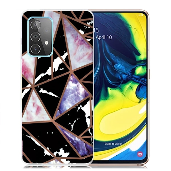 Marble Samsung Galaxy A82 5G Etui - Sort / Rose / Blå Multicolor