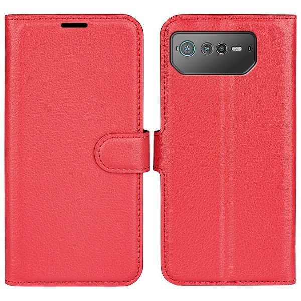Klassisk ASUS Rog Phone 6 Flip Etui - Rød Red