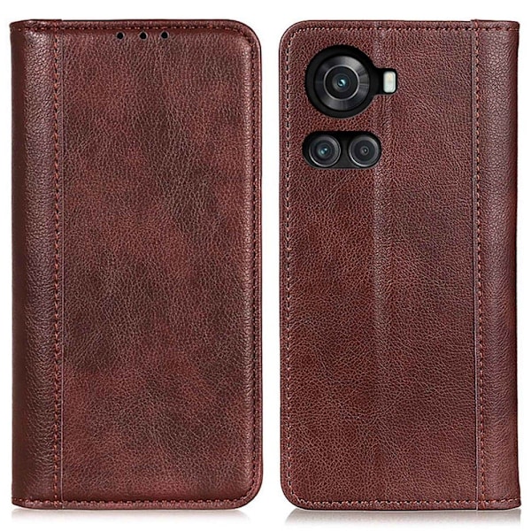 Aito nahkakotelo magneettisuljuksella OnePlus 10R / OnePlus Ace - Ruskea Brown