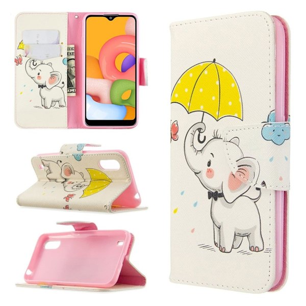 Wonderland Samsung Galaxy A01 kotelot – Norsu Pitää Sateenvarjoa Pink