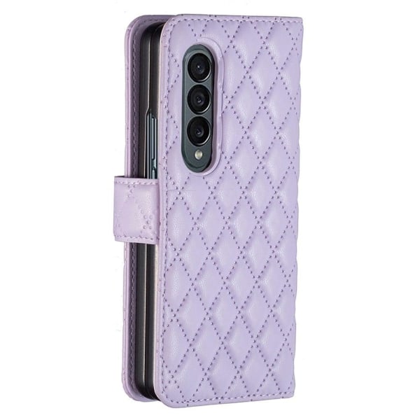 Rhombus mat Samsung Galaxy Z Fold3 5G flip etui - Lilla Purple