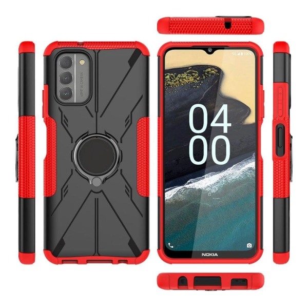 Kickstand-cover med magnetisk plade til Nokia G400 - Rød Red