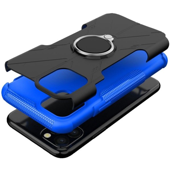 iPhone 11 Pro Max 6,5 tommer Ring Kickstand Design Drop-proof Case Bumpresistent and Flexible telefonbagcover - Blå Blue