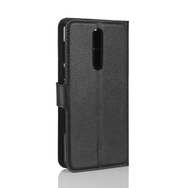 Nokia 8 Litchi Skinn Lær Magnetisk Etui - Svart Black