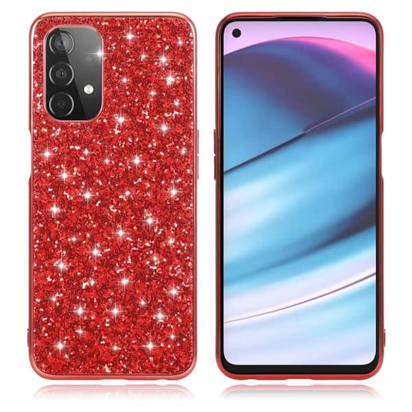 Glitter OnePlus Nord N200 5G Etui - Rød Red
