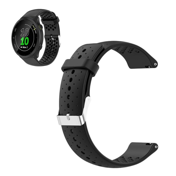 Garmin Forerunner 158 / 55 breathable silicone watch strap - Bla Black
