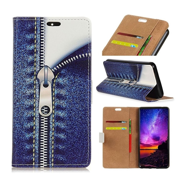 Vetoketju Sony Xperia 10 nahkainen lompakkokotelo - Farkut Metalli Vetoketju Multicolor