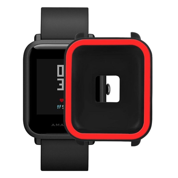 Amazfit Youth fleksibel tofarvet silikone etui - Rød / Sort Black