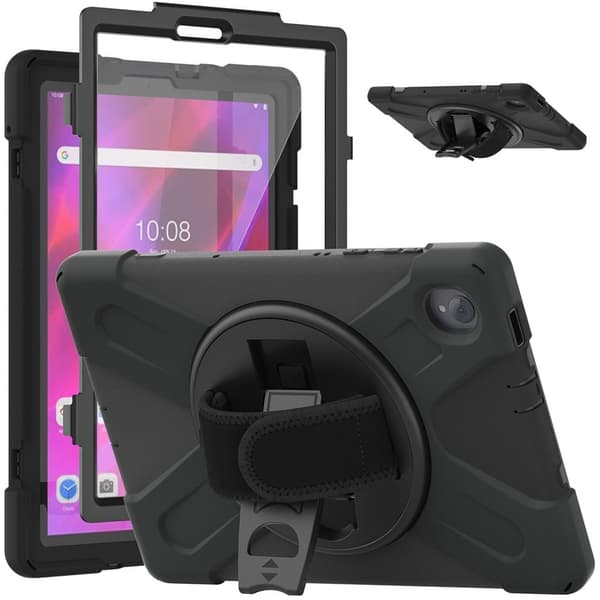 Lenovo Tab M10 FHD Plus 360 vridbart silikonfodral - Svart Svart