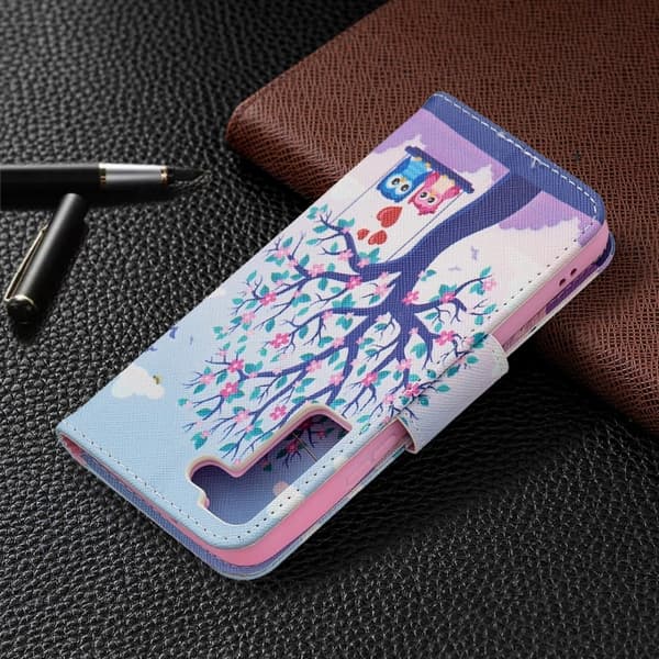 Wonderland Samsung Galaxy S22 Flip Etui - To Ugler Multicolor
