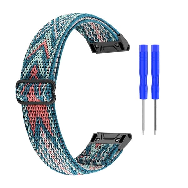 26 mm elastisk nylon-urrem til Garmin- og Coros-ure med værktøj - Pil Blue