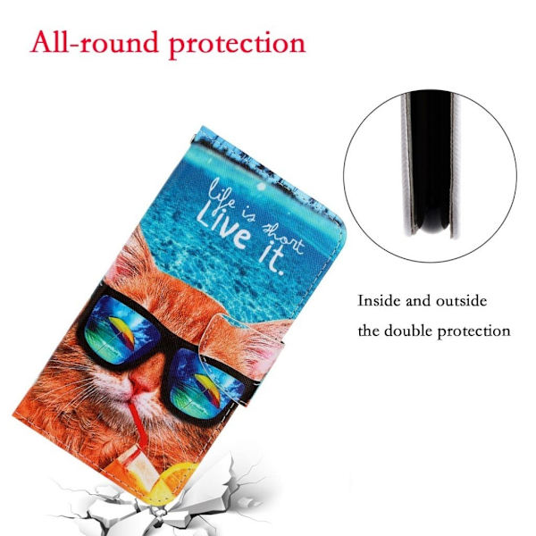 Wonderland Huawei P40 Lite E flip etui - Cool Kat Multicolor