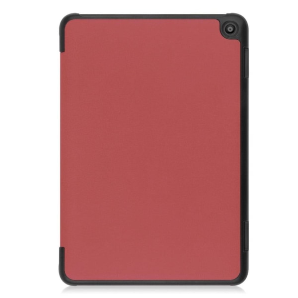 Tri-fold læder stativ taske til Amazon Fire 8 HD (2022) - Rødvin Red