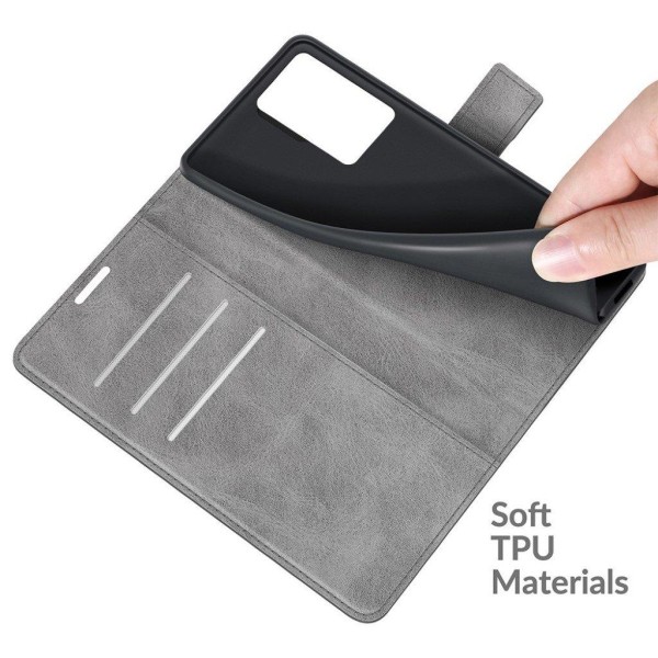 Hållbart konstläder ZTE Axon 30 Ultra 5G fodral med plånbok - Si Silvergrå