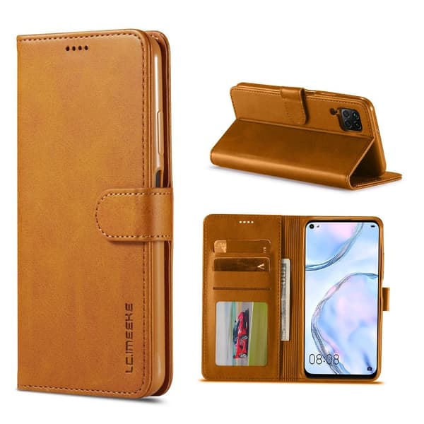 LC.IMEEKE Huawei P40 Lite / Nova 6 SE Flip Etui - Brun Brown