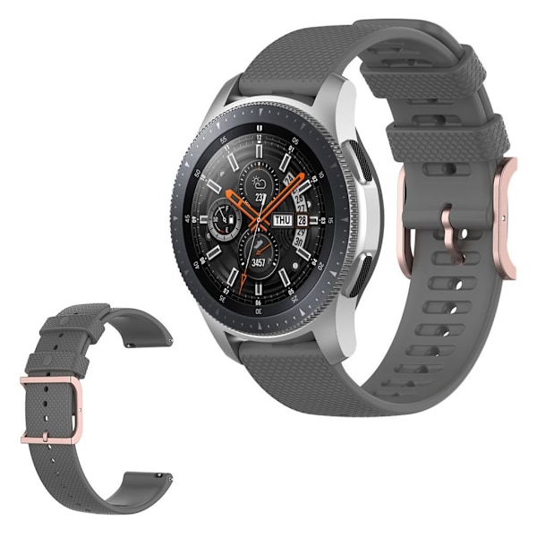 Silikoninen ranneke Samsung Galaxy Watch 3 (45mm) / Watch (46mm) - Harmaa Silver grey