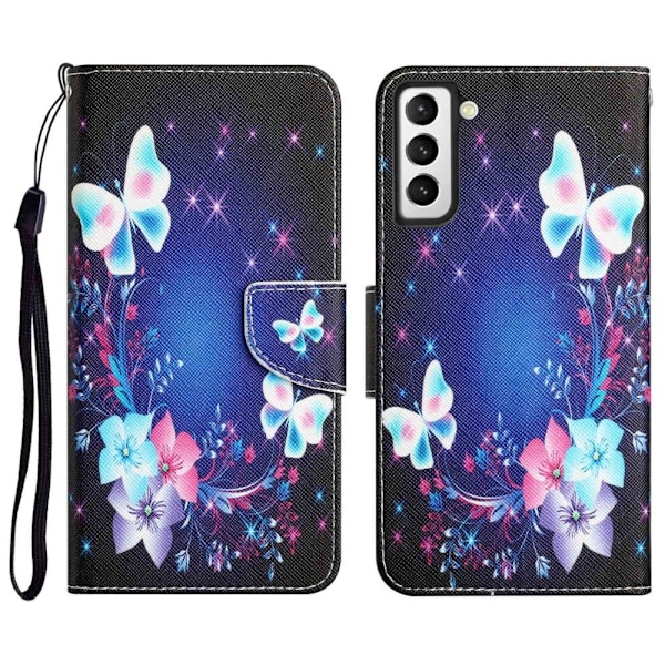 Wonderland Samsung Galaxy S22 Plus Flip Etui - Sommerfugl Blue