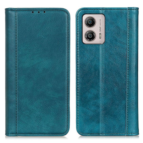 Äkta läder Motorola Moto G53 / Motorola Moto G13 / Motorola Moto G23 fodral med magnetisk stängning Grön