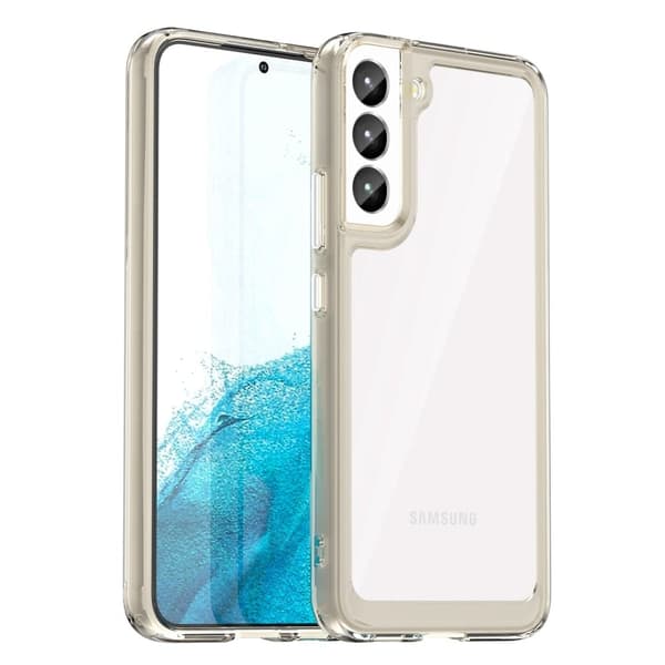 Samsung Galaxy S23 Plus smart akryl cover - Gennemsigtig Grå Silver grey