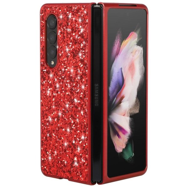 Glitter Samsung Galaxy Z Fold3 5G Etui - Rød Red
