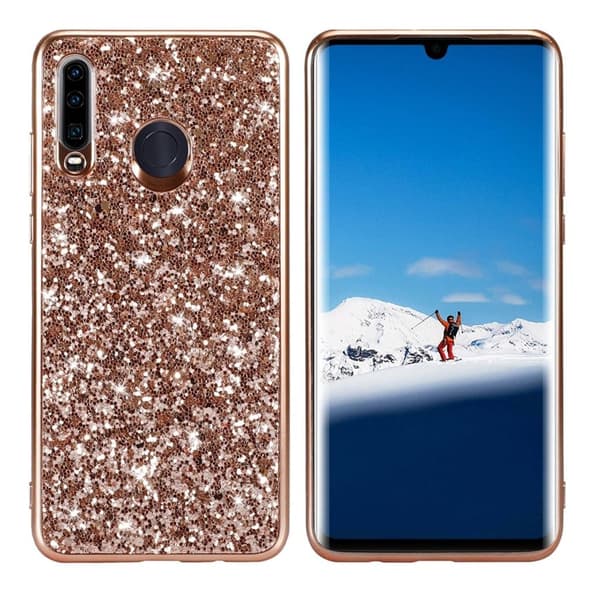 Glitter Huawei P30 Lite cover - Rødguld Pink